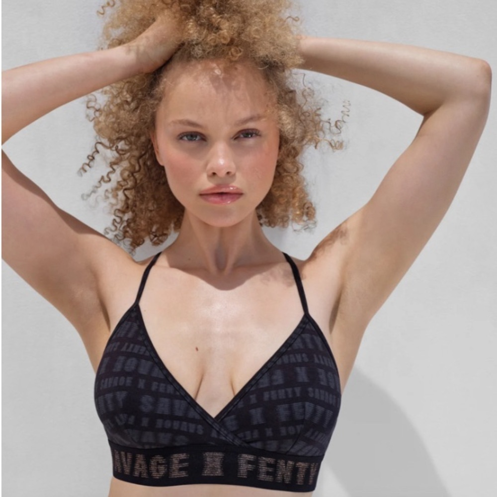 Savage X Fenty Black Gold Gray Metallic Bralette Extra Large NWT Forever Rihanna